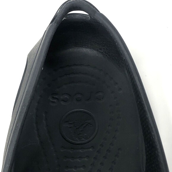 Crocs Kadee Ballet Flats Women's Size 10 Black Slip On Comfort Shoes Cut Outs - Picture 9 of 10